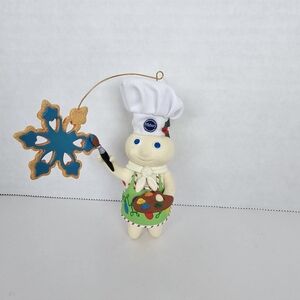 Vintage Pillsbury Dough Boy "Santa's Little Baker" Festive Christmas Ornament
